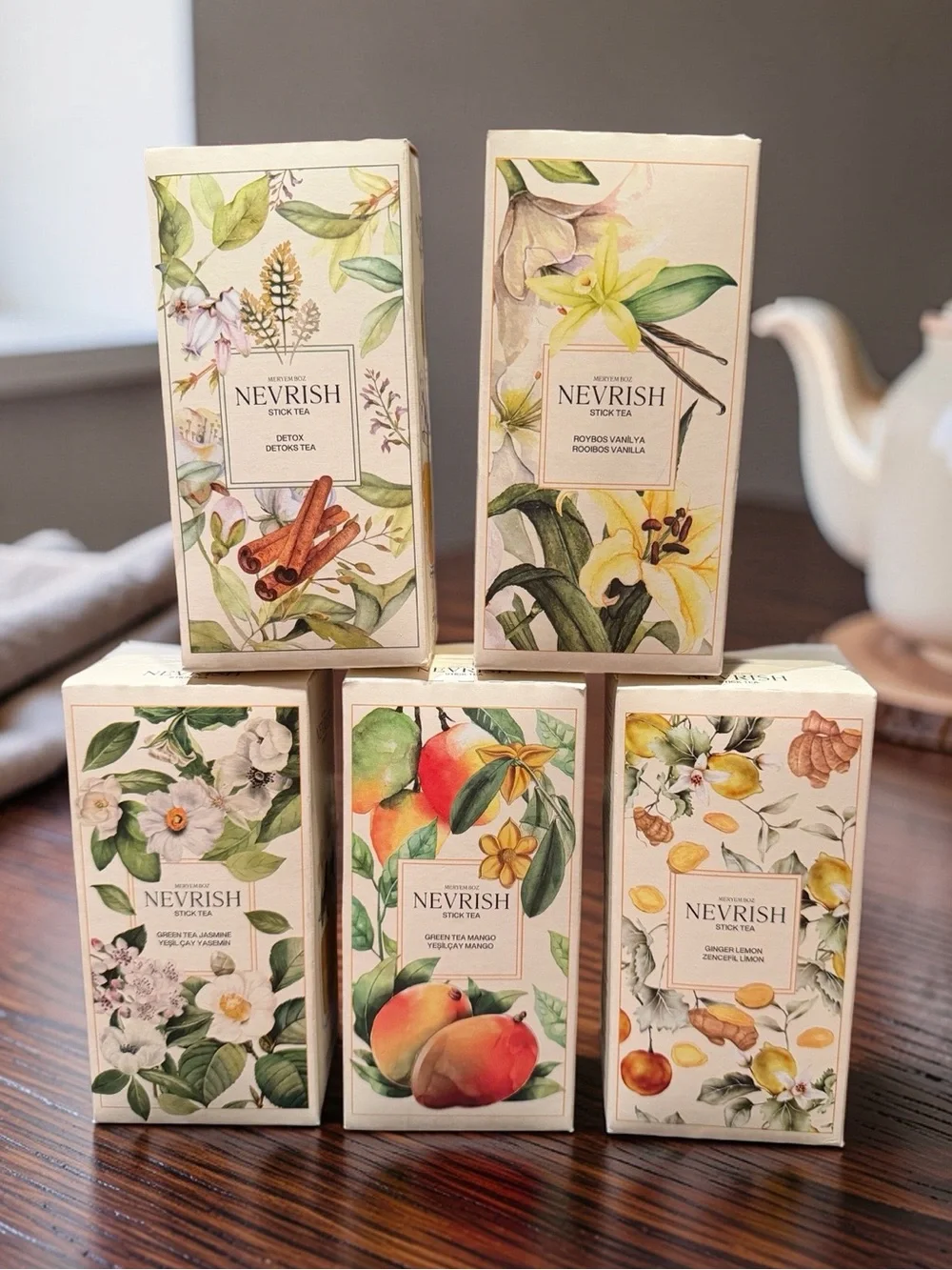 Nevrish NWT Qty 5 Boxed Assorted Stick Teas